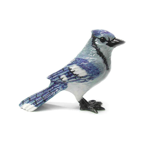 Bird - Bluejay Standing - miniature porcelain figurine