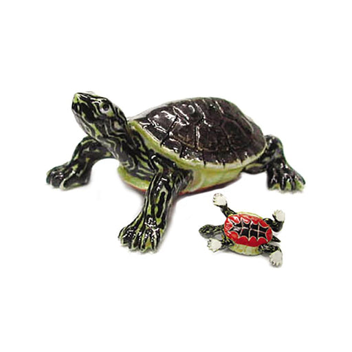 Painted Turtle - Porcelain Animal FIgurines - Northern Rose, Little Critterz