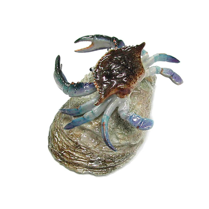 Male Blue Crab with Oyster Shell - Porcelain Animal FIgurines - Northern Rose, Little Critterz