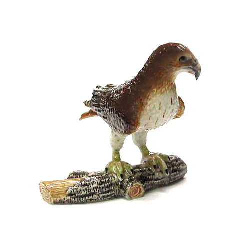 Red Tailed Hawk on Branch - Porcelain Animal FIgurines - Northern Rose, Little Critterz
