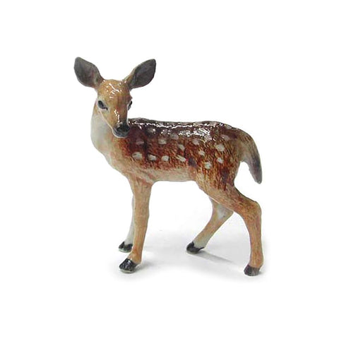 Deer Fawn Standing - miniature porcelain figurine