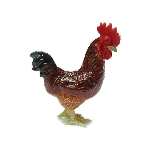 Rhode Island Red Rooster - Porcelain Animal FIgurines - Northern Rose, Little Critterz