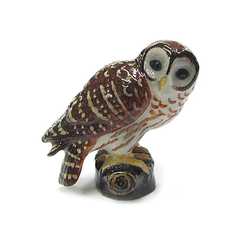Owl - Porcelain Barred Owl - Porcelain Animal FIgurines - Northern Rose, Little Critterz