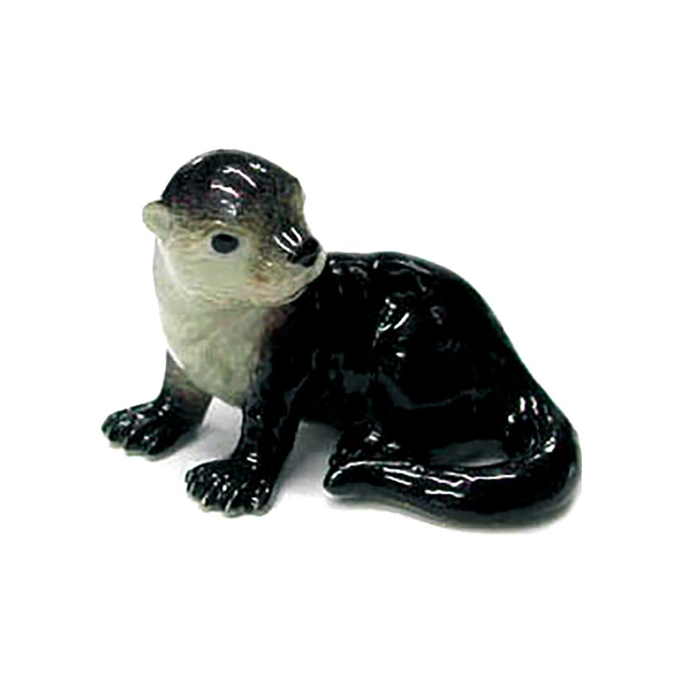 Otter Pup Sitting - Porcelain Animal FIgurines - Northern Rose, Little Critterz