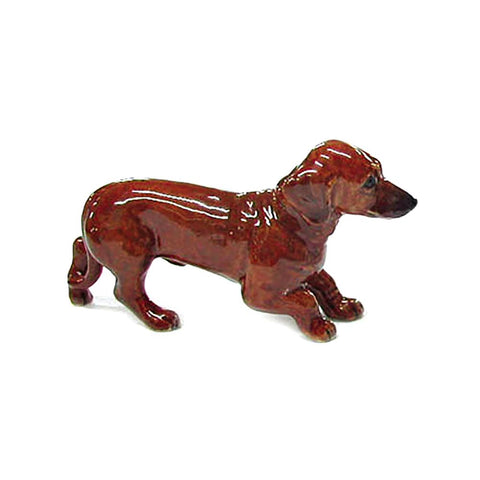 Dog - Porcelain Dachshund Puppy Figurine - Porcelain Animal FIgurines - Northern Rose, Little Critterz