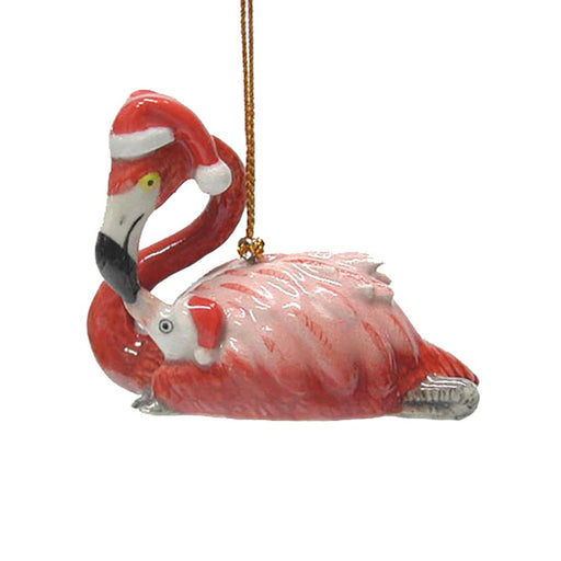 Flamingo with Baby Ornament - Porcelain Animal FIgurines - Northern Rose, Little Critterz