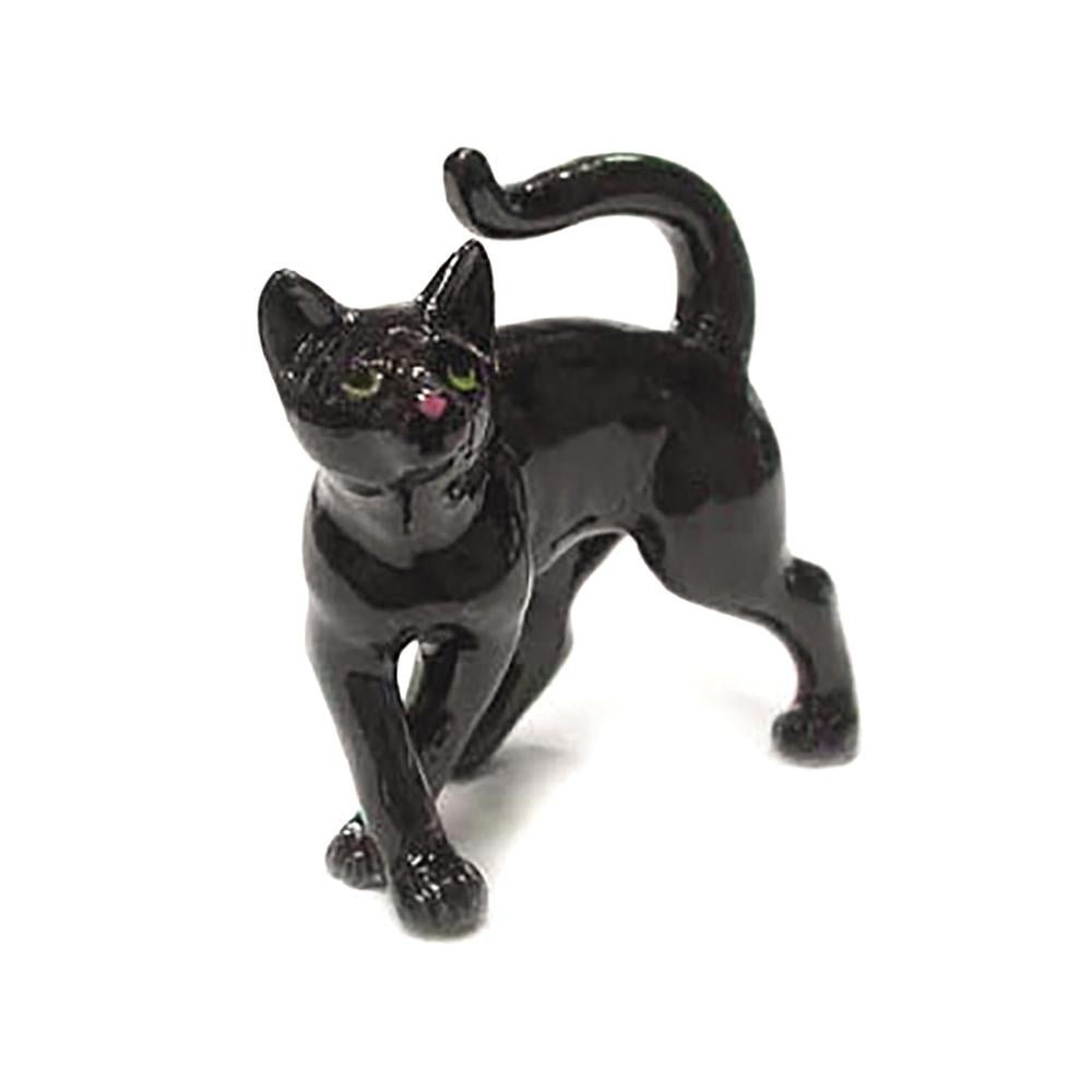 Cat - Porcelain Black Kitten - Porcelain Animal FIgurines - Northern Rose, Little Critterz