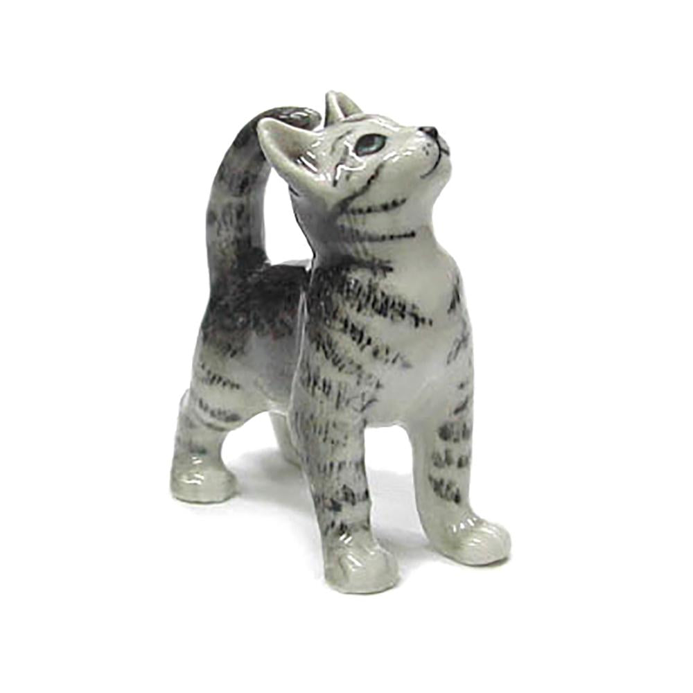 Kitten Porcelain Figurine - Gray Tiger Kitten - Porcelain Animal FIgurines - Northern Rose, Little Critterz