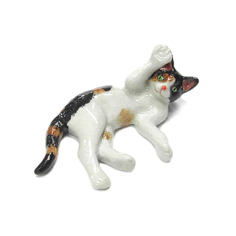Calico Kitten Playing - Porcelain Animal FIgurines - Northern Rose, Little Critterz