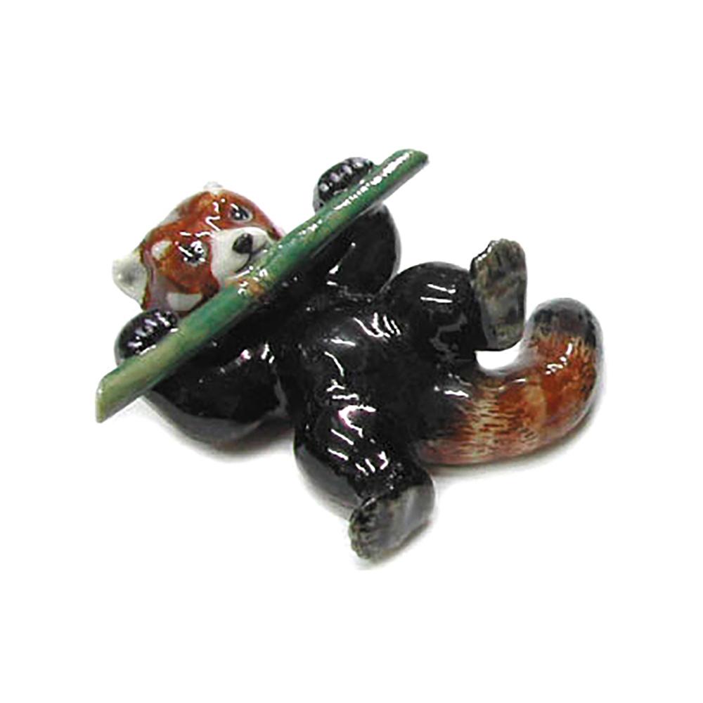 Red Panda Cub Lying Down - miniature porcelain figurine