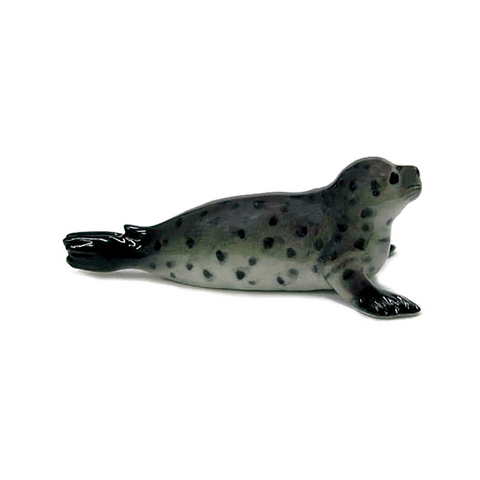 Harbor Seal Pup Walks - miniature porcelain figurine