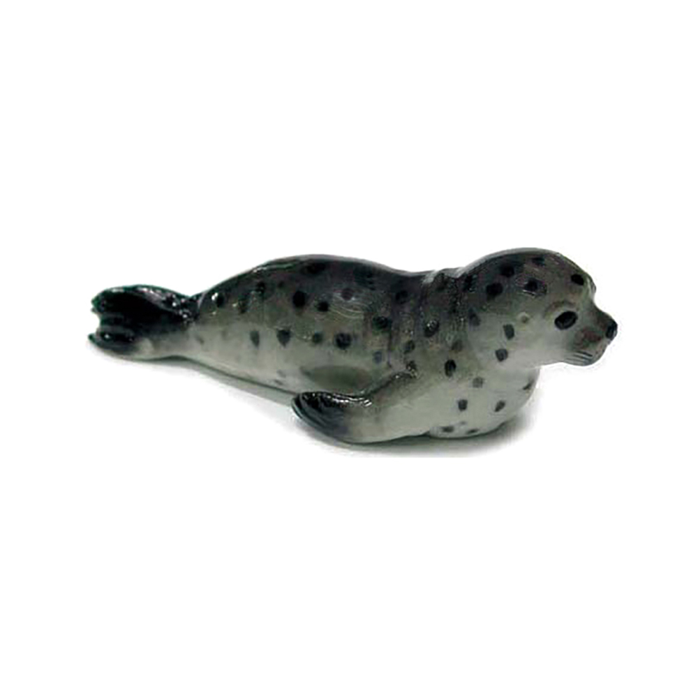 Harbor Seal Pup Swims - miniature porcelain figurine