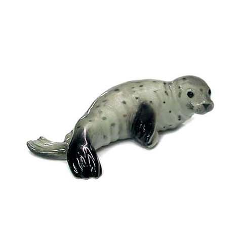 Seal - Harbor Seal Pup Claps - miniature porcelain figurine
