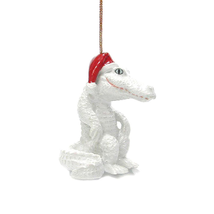 White Gator Christmas Ornament