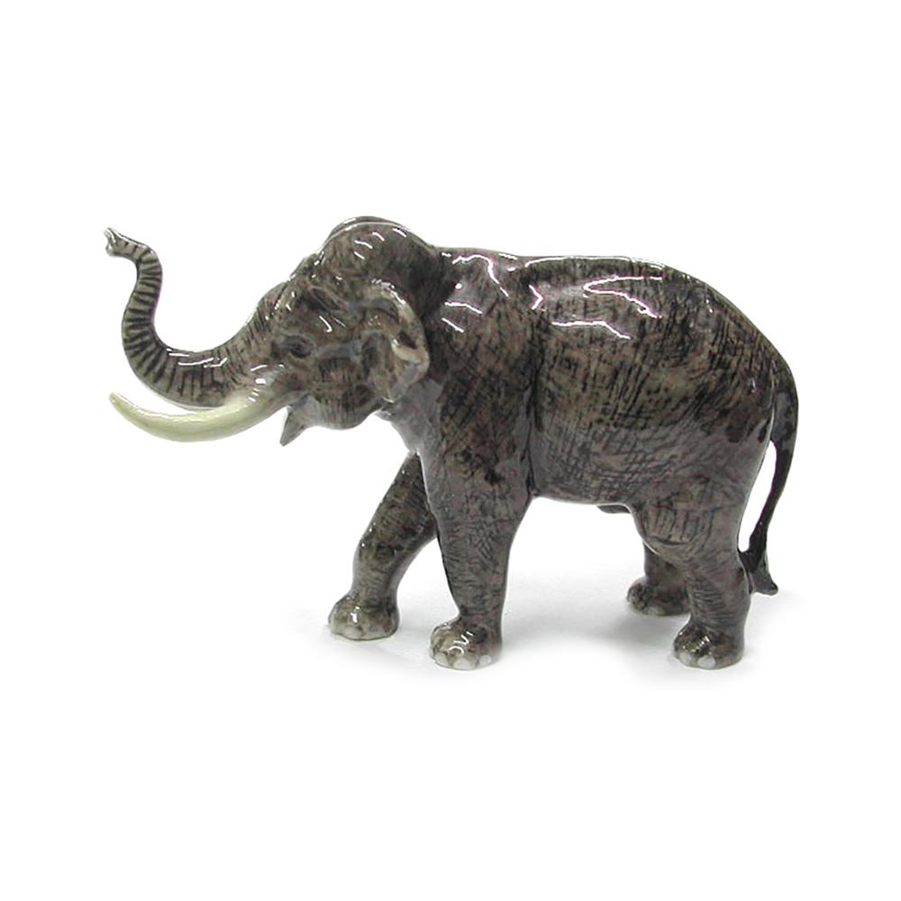 Elephant - Porcelain Asian Bull Elephant - Porcelain Animal FIgurines - Northern Rose, Little Critterz