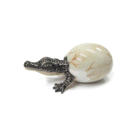 Crocodile Hatching - miniature porcelain figurine