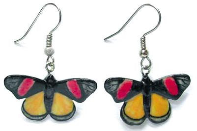 Painted Beauty Butterfly Earring - Porcelain Animal FIgurines - Little Critterz Jewelry, Little Critterz
